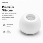XDcase 5 Pairs Replacement Silicone Ear Tips Kit, L/M/S/XS/XXS Size, For AirPods Pro 3