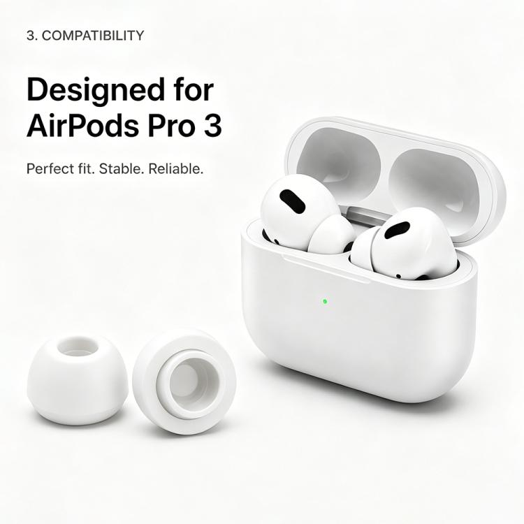 XDcase 5 Pairs Replacement Silicone Ear Tips Kit, L/M/S/XS/XXS Size, For AirPods Pro 3