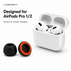 XDcase 4 Pairs Replacement Silicone Sponge Ear Tips Kit, L/M/S/XS Size, For AirPods Pro 2 / 1