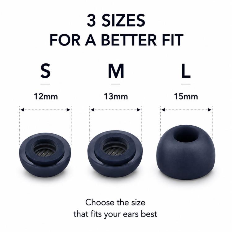 XDcase 3 Pairs Replacement Silicone Ear Tips Kit, S/M/L Size, Cleaning Brush Color Random, For Anker Soundcore Liberty 4 / 4 NC