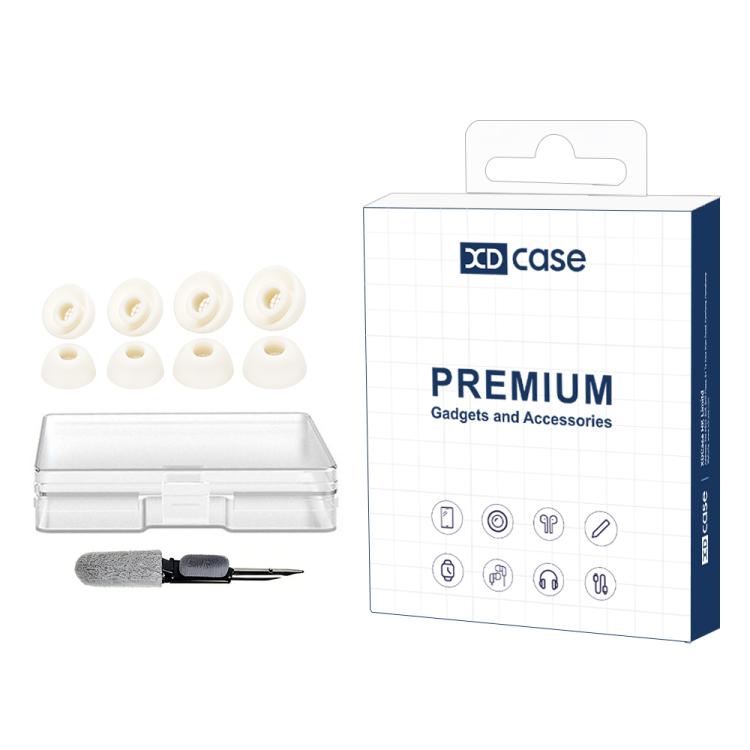 XDcase 4 Pairs Replacement Silicone Ear Tips Kit, XS/S/M/L Size, Cleaning Brush Color Random, For Jabra Elite 10 Gen 2