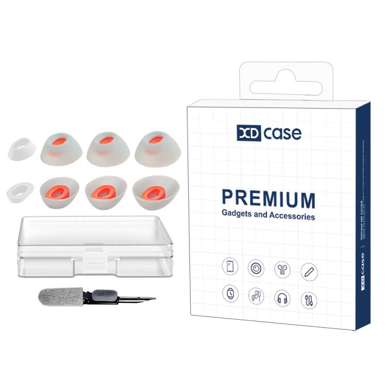XDcase 4 Pairs Replacement Silicone Ear Tips Kit, XS/S/M/L Size, Cleaning Brush Color Random, For JBL Tune Flex / Flex 2 / 220TWS