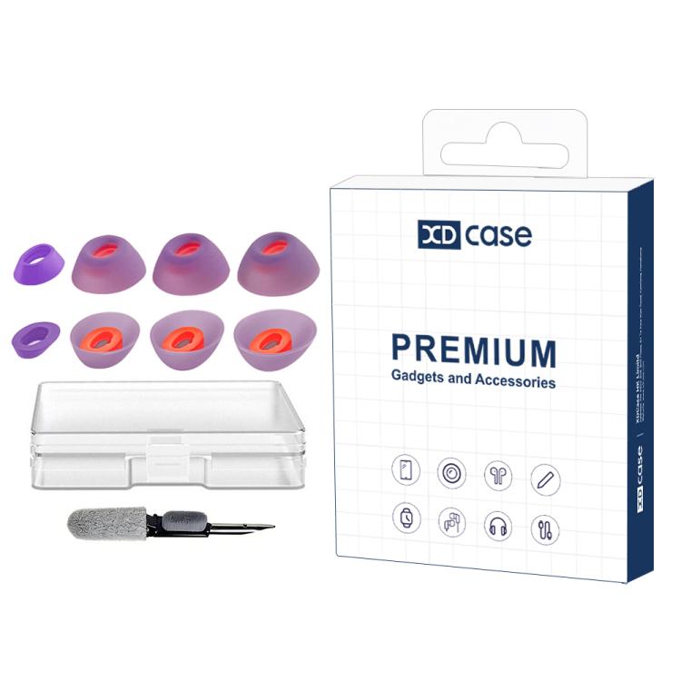 XDcase 4 Pairs Replacement Silicone Ear Tips Kit, XS/S/M/L Size, Cleaning Brush Color Random, For JBL Tune Flex / Flex 2 / 220TWS