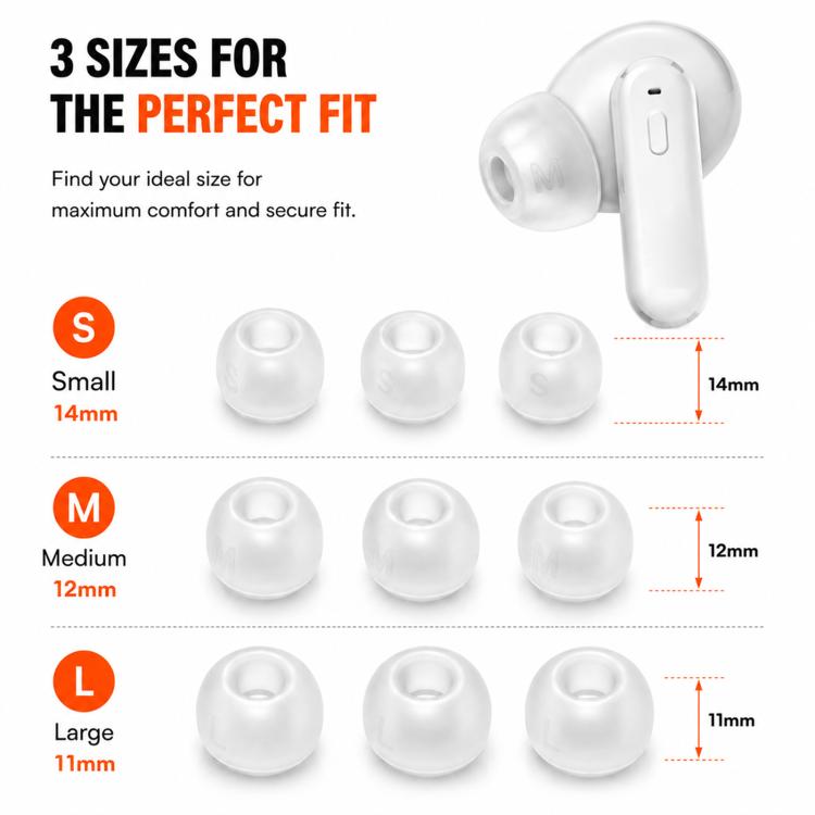 XDcase 3 Pairs Replacement Silicone Ear Tips Kit, S/M/L Size, Cleaning Brush Color Random, For JBL Tune Buds / Buds 2 / 225TWS