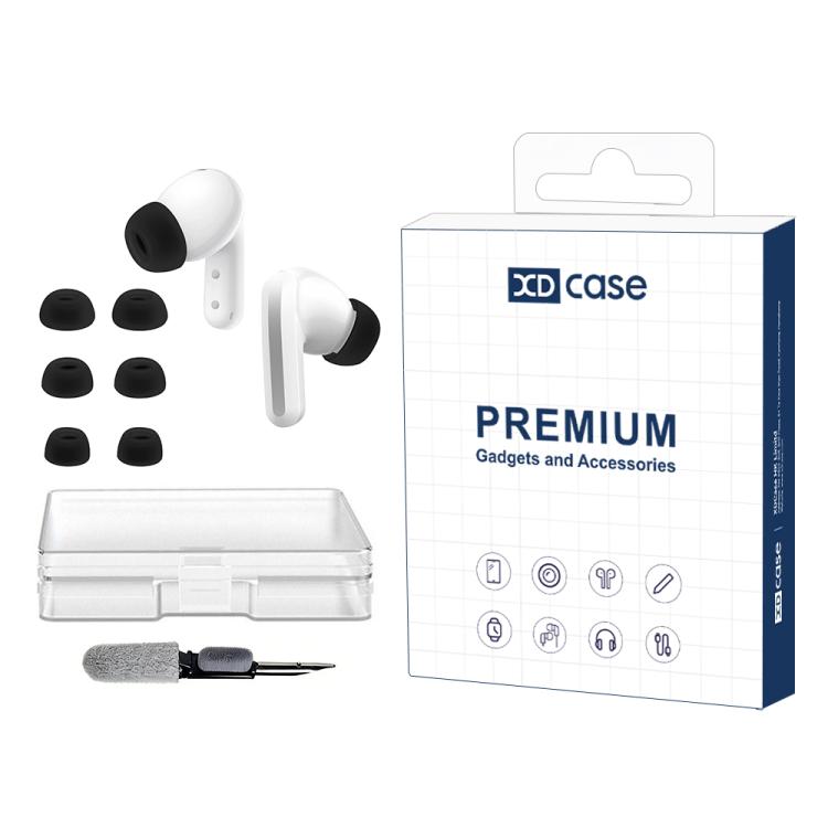 XDcase 3 Pairs Replacement Silicone Ear Tips Kit, S/M/L Size, Cleaning Brush Color Random, For Redmi Buds 6 Pro / 5 Pro / 5