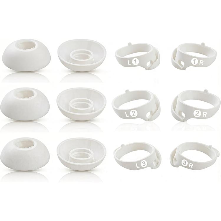XDcase 6 Pairs Replacement Silicone Ear Tips & Ear Hooks Kit, S/M/L Size, Cleaning Brush Color Random, For Bose QuietComfort Earbuds