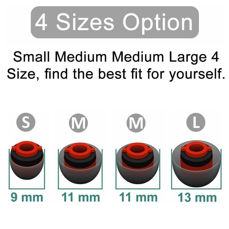 XDcase 4pcs  / Set Replacement Silicone Ear Tips Kit, S/M/M/L Size, 4PCS S/M/M/L Size