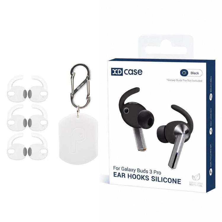 XDcase 3 Pairs Silicone Anti-slip Sports Ear Caps with Storage Case & Carabiner, For Galaxy Buds4, For Galaxy Buds3 Pro