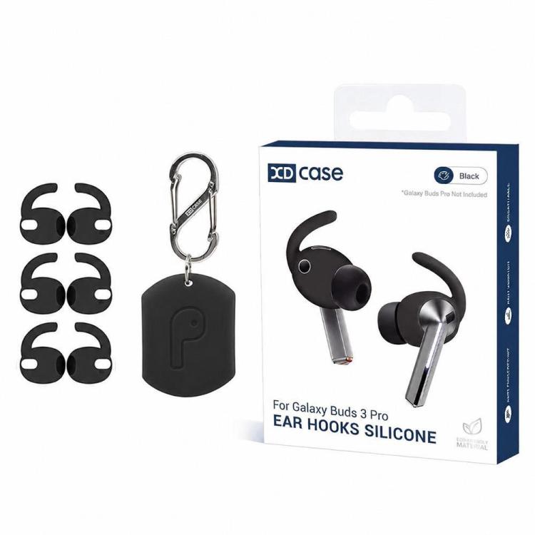 XDcase 3 Pairs Silicone Anti-slip Sports Ear Caps with Storage Case & Carabiner, For Galaxy Buds4, For Galaxy Buds3 Pro
