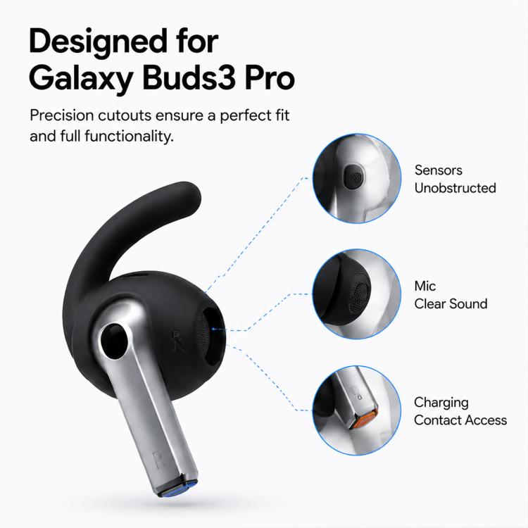 XDcase 3 Pairs Silicone Anti-slip Sports Ear Caps with Storage Case & Carabiner, For Galaxy Buds3 / 3 Pro