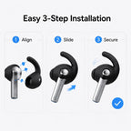 XDcase 3 Pairs Silicone Anti-slip Sports Ear Caps with Storage Case & Carabiner, For Galaxy Buds3 / 3 Pro