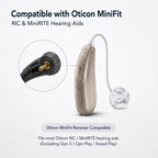 XDcase 6 Pairs Silicone MiniFit Power Domes Kit with Cleaning Tools & Carry Case, L/M/S Size, For Oticon Hearing Aids