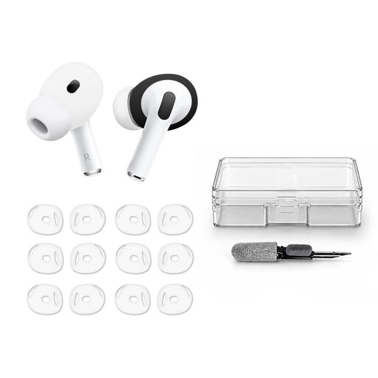 XDcase 6 Pairs Silicone Anti-slip Sports Ear Covers Kit, Cleaning Brush Color Random, For AirPods Pro 3, For AirPods 4, For Apple EarPods