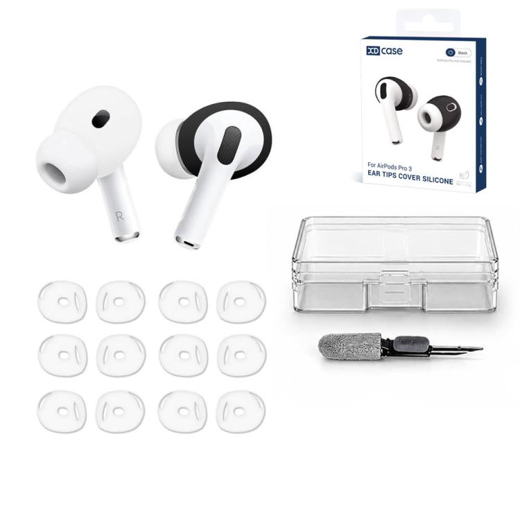 XDcase 6 Pairs Silicone Anti-slip Sports Ear Covers Kit, Cleaning Brush Color Random, For AirPods 5 / 4, For AirPods Pro 3, For Apple EarPods