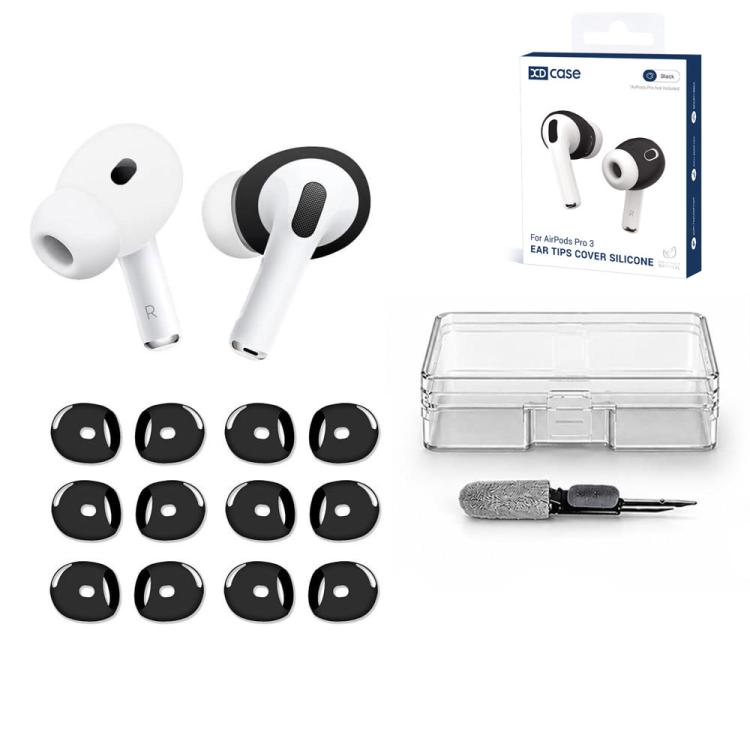XDcase 6 Pairs Silicone Anti-slip Sports Ear Covers Kit, Cleaning Brush Color Random, For AirPods 5 / 4, For AirPods Pro 3, For Apple EarPods