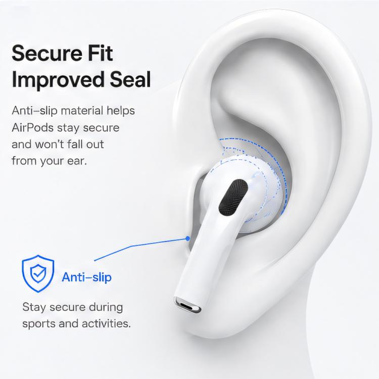 XDcase 6 Pairs Silicone Anti-slip Sports Ear Covers Kit, Cleaning Brush Color Random, For AirPods Pro 3, For AirPods 4, For Apple EarPods