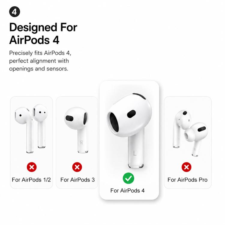XDcase 6 Pairs Silicone Anti-slip Sports Ear Covers Kit, Cleaning Brush Color Random, For AirPods 5 / 4, For AirPods Pro 3, For Apple EarPods