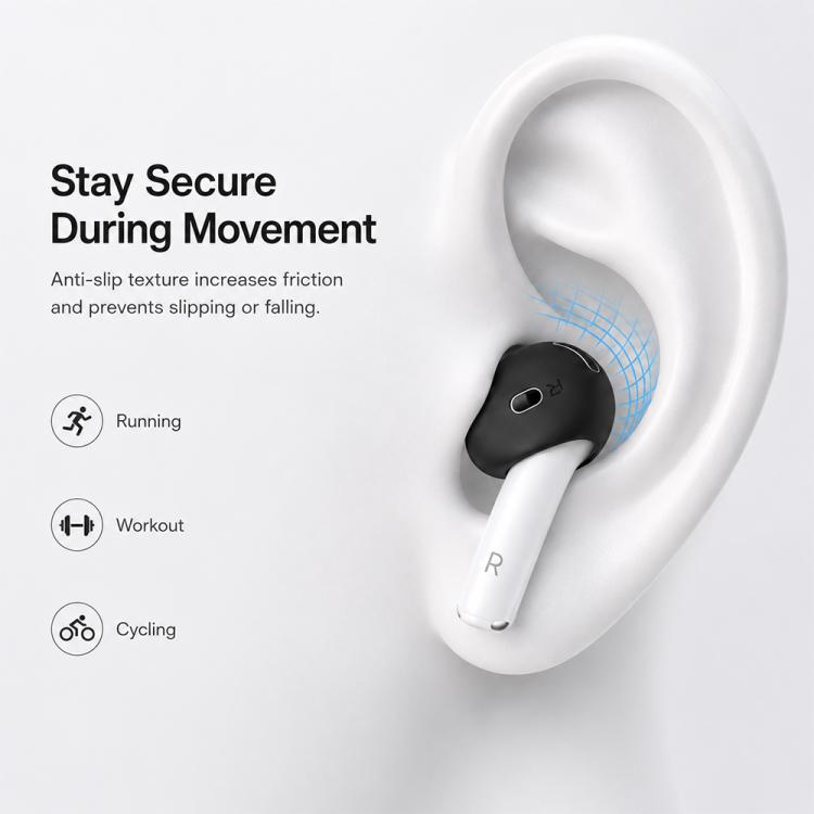 XDcase 6 Pairs Silicone Anti-slip Sports Ear Covers Kit, Cleaning Brush Color Random, For AirPods 5 / 4, For AirPods Pro 3, For Apple EarPods