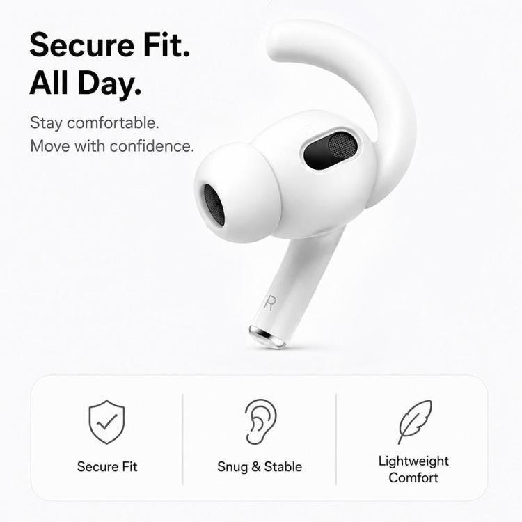 XDcase 6 Pairs Silicone Anti-slip Sports Ear Covers with Storage Case & Carabiner, For AirPods Pro 3