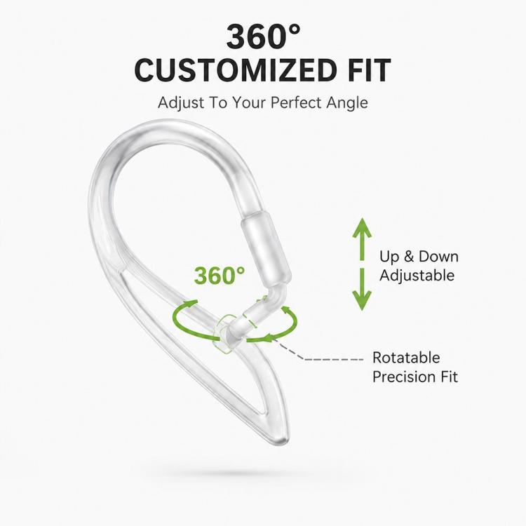 XDcase 3 Pairs Soft Rubber Anti-slip Sports Ear Hooks, For AirPods 3/2/1 & Pro 3/2/1