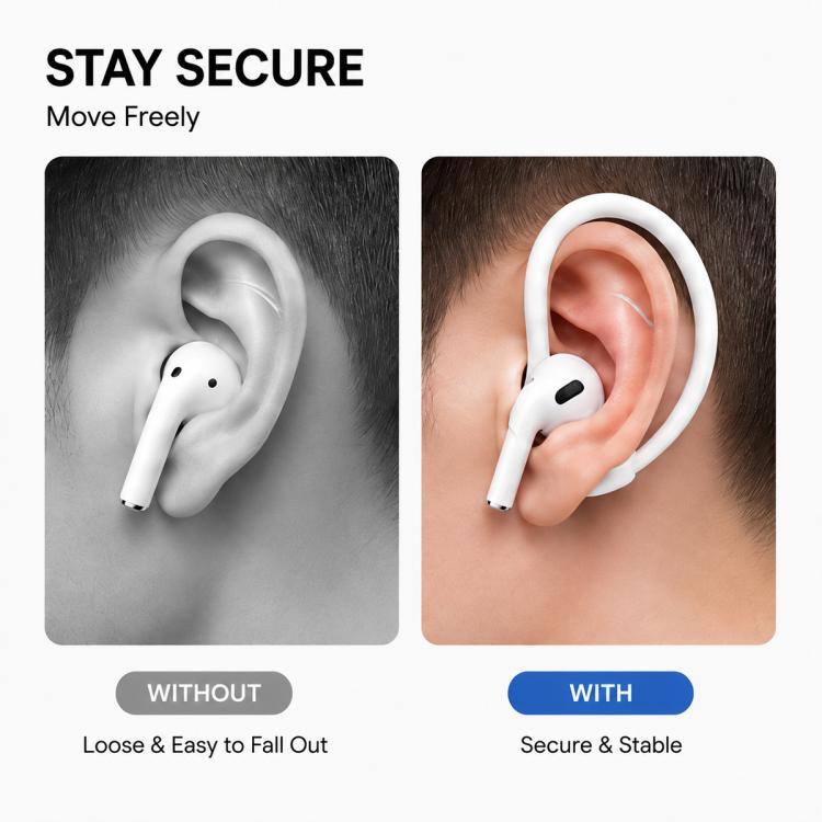 XDcase 3 Pairs Soft Rubber Anti-slip Sports Ear Hooks, For AirPods / Galaxy Buds