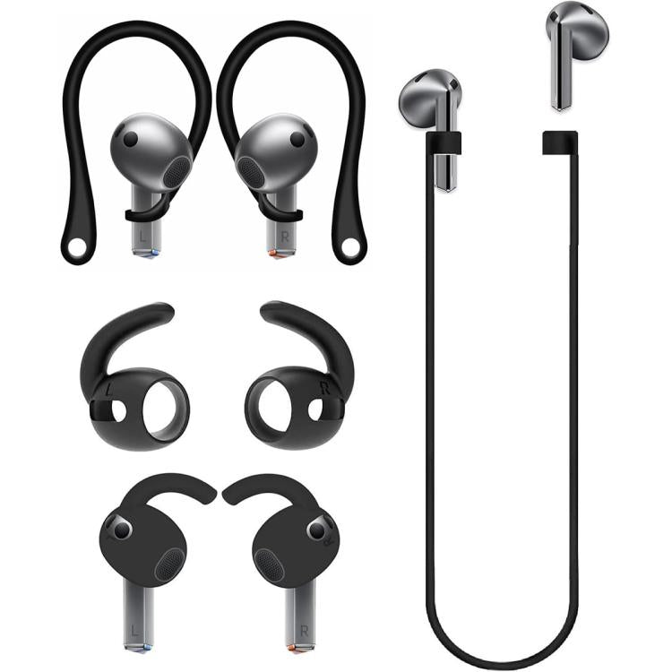 XDcase Silicone Sports Anti-Slip Ear Covers & Ear Hooks & Anti-Lost Strap Combo Set, For Galaxy Buds4, For Galaxy Buds3 Pro, For Galaxy Buds3