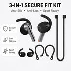 XDcase Silicone Sports Anti-Slip Ear Covers & Ear Hooks & Anti-Lost Strap Combo Set, For Galaxy Buds4, For Galaxy Buds3 Pro, For Galaxy Buds3