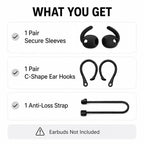 XDcase Silicone Sports Anti-Slip Ear Covers & Ear Hooks & Anti-Lost Strap Combo Set, For Galaxy Buds4, For Galaxy Buds3 Pro, For Galaxy Buds3