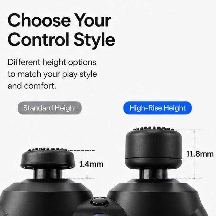 XDcase 8pcs Silicone Anti-Slip Joystick Cap Stackable Cover for PS5 / Switch Pro / Xbox 360 Gamepad