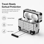 XDcase Suitcase Design PC Hybrid TPU Earphone Case with Holder, For AirPods Pro 3, For AirPods Pro 2 / 1
