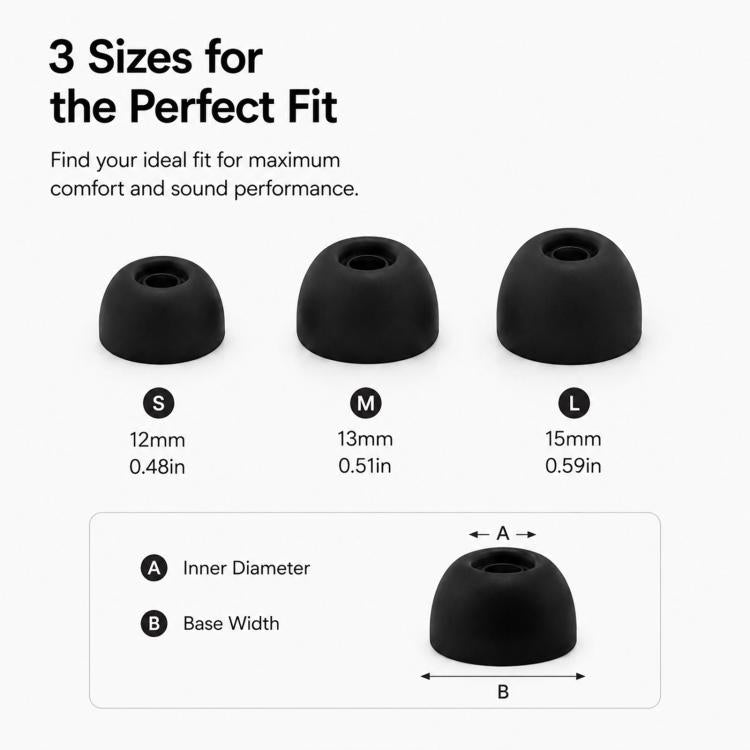 XDcase 3 Pairs Replacement Silicone Ear Tips Kit, S/M/L Size, Cleaning Brush Color Random, For Anker Soundcore Liberty 4 Pro / 3 Pro