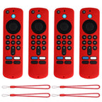 XDcase 4pcs Soft Silicone Protective Case with Mini Strap, For Amazon Fire TV Stick 4K 2025 Remote