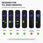 XDcase 4pcs Cute Cat Ears Silicone Protective Case with Mini Strap, For TCL Roku TV Remote