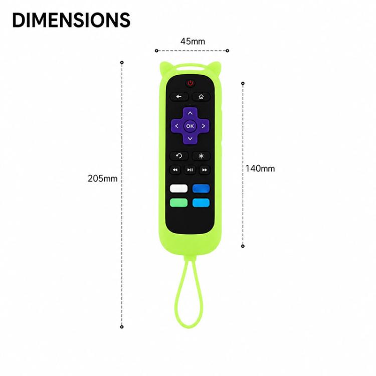 XDcase 3pcs Cute Cat Ears Silicone Protective Case with Mini Strap, For TCL Roku TV Remote