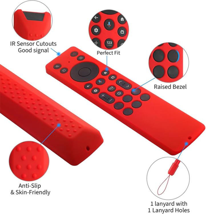 XDcase 4pcs Soft Silicone Protective Case with Mini Strap, For TCL RC923A / RC813A TV Remote