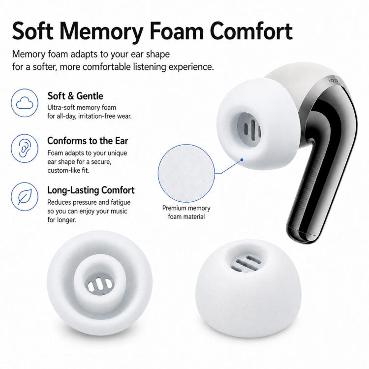 XDcase 3 Pairs Replacement Silicone Ear Tips Kit, S/M/L Size, Cleaning Brush Color Random, For OPPO Enco X3 / Free4
