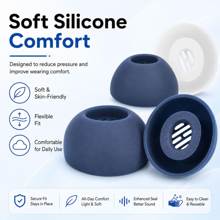 XDcase 3 Pairs Replacement Silicone Ear Tips Kit, S/M/L Size, Cleaning Brush Color Random, For Realme Buds T100