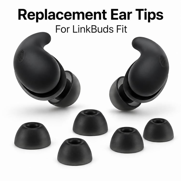 XDcase 8 Pairs Replacement Silicone Ear Tips Kit, XS/S/M/L Size, Cleaning Brush Color Random, For Sony LinkBuds Fit
