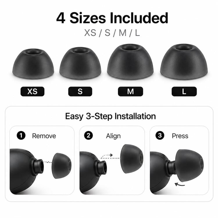 XDcase 8 Pairs Replacement Silicone Ear Tips Kit, XS/S/M/L Size, Cleaning Brush Color Random, For Sony LinkBuds Fit