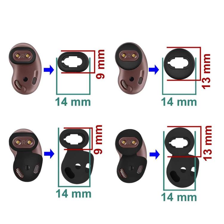 XDcase 10 Pairs Silicone Ear Tips & Ear Hooks Kit, Left & Right S/L Size, Cleaning Brush Color Random, 10 Pairs