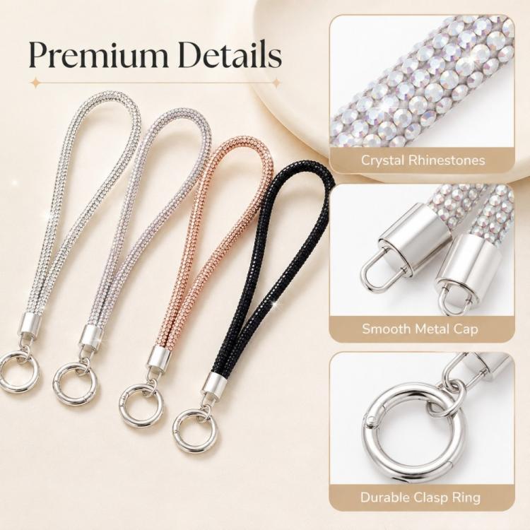 XDcase Keychain Rhinestones Phone Charm Wrist Strap for Women Girls