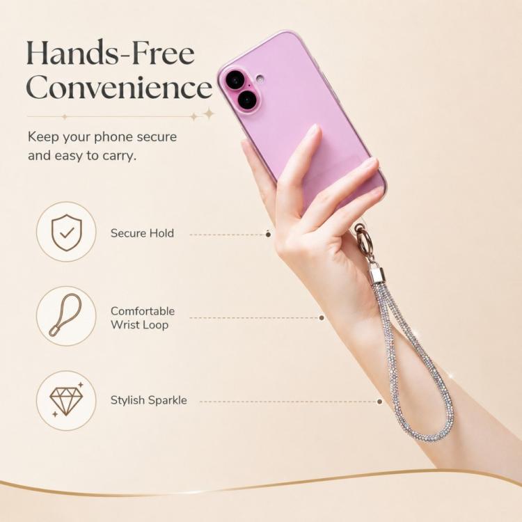 XDcase Keychain Rhinestones Phone Charm Wrist Strap for Women Girls