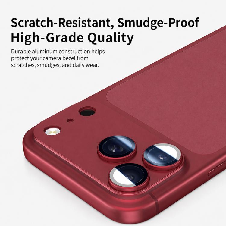 XDcase Armor Full-Coverage Frosted Metal Camera Lens Ring Film, For iPhone 18, For iPhone 18 Pro, For iPhone 18 Pro Max