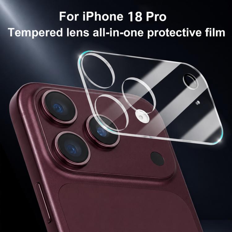 XDcase Transparent Integrated Tempered Glass Camera Film, For iPhone 18 Pro, For iPhone 18 Pro Max