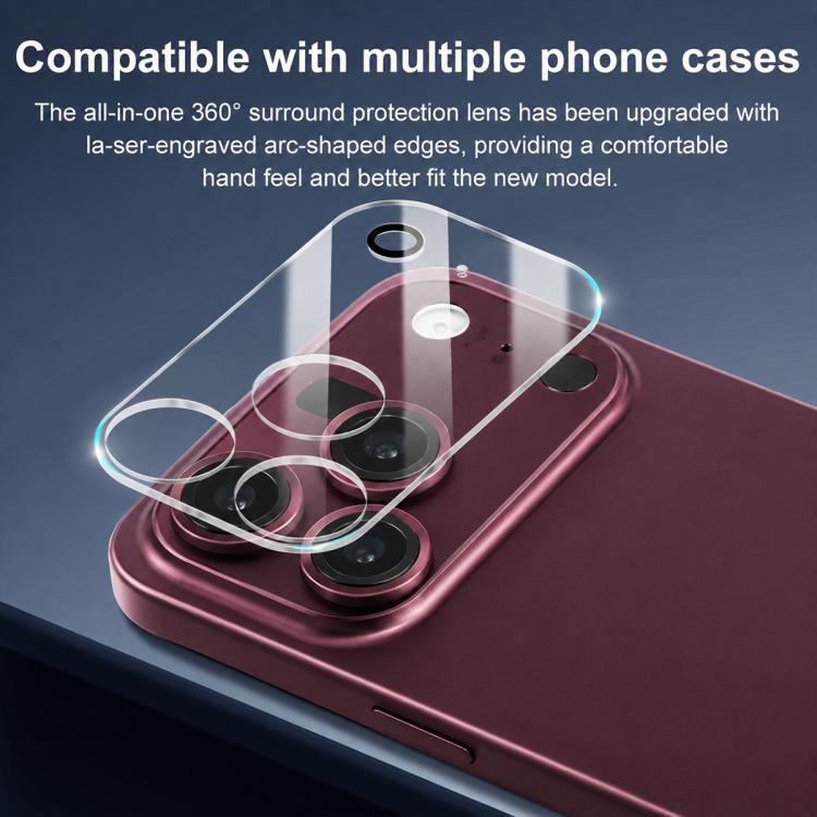 XDcase Transparent Integrated Tempered Glass Camera Film, For iPhone 18 Pro, For iPhone 18 Pro Max