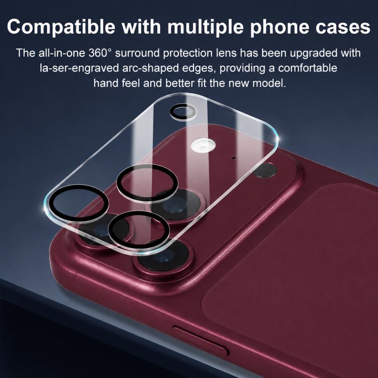 XDcase Silkscreen Integrated Tempered Glass Back Camera Film, For iPhone 18 Pro, For iPhone 18 Pro Max