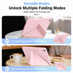 XDcase Y-fold Holder Silicone Back Cover Smart Tablet Leather Case with Pen Slot, For iPad mini 2024 / 2021