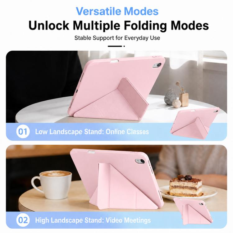 XDcase Y-fold Holder Silicone Back Cover Smart Tablet Leather Case with Pen Slot, For iPad mini 2024 / 2021