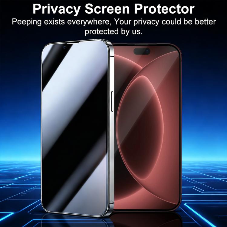 XDcase 2 PCS/Pack Silk-Printed 360 Anti-Spy Tempered Glass Screen Protector, For iPhone 18 Pro, For iPhone 18 Pro Max