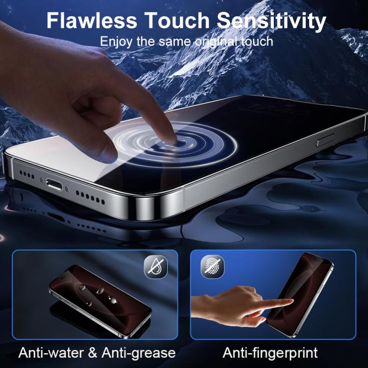 XDcase 2 PCS/Pack Silk-Printed 360 Anti-Spy Tempered Glass Screen Protector, For iPhone 18 Pro, For iPhone 18 Pro Max
